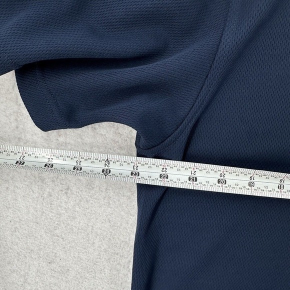 Nike Soccer Shirt Mens LARGE Blue Center Spell Out Outdoor Athletic Quick Dry - Picture 15 of 16